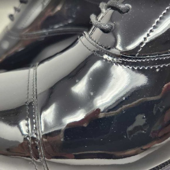Men\'s 8.5 Florsheim tux cap toe patent black leather oxford dress shoes 14213 main image 6